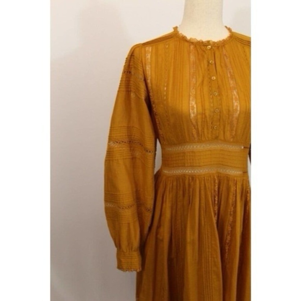 Women’s Long Sleeve Midi Dress in Burnt Orange - Picture 5 of 15